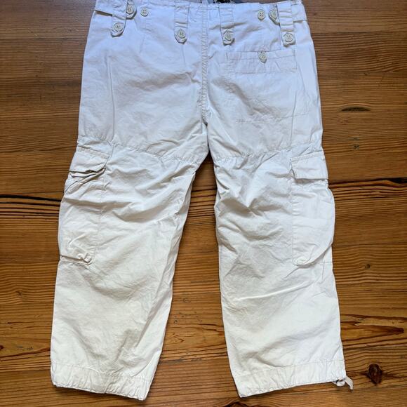 Steve & Barry's cream y2k cropped drawstring womens cargo pants SIZE 4 - Picture 5 of 5